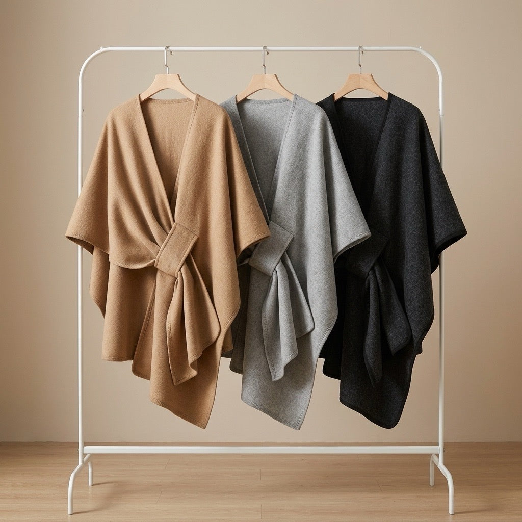 Langer Poncho Schal