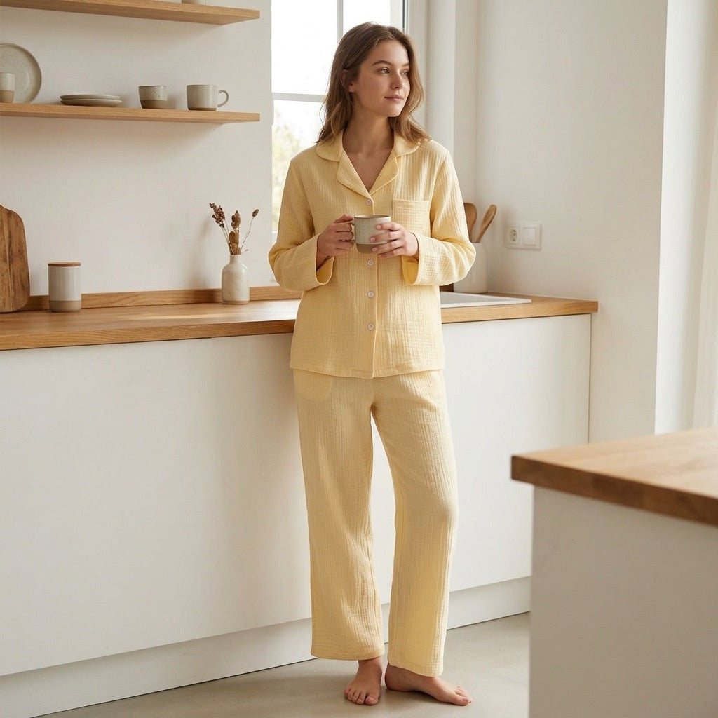 Uni Musselin-Pyjama