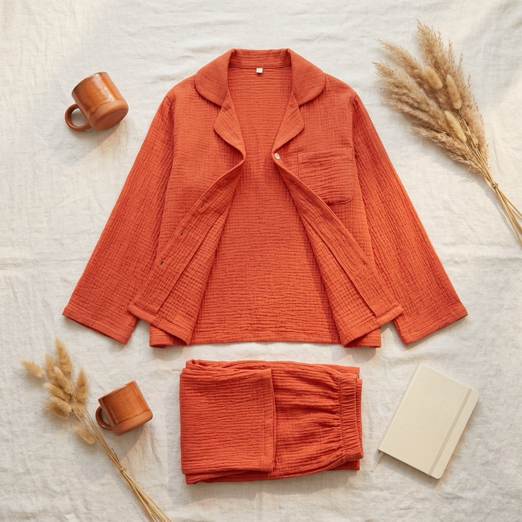 Uni Musselin-Pyjama