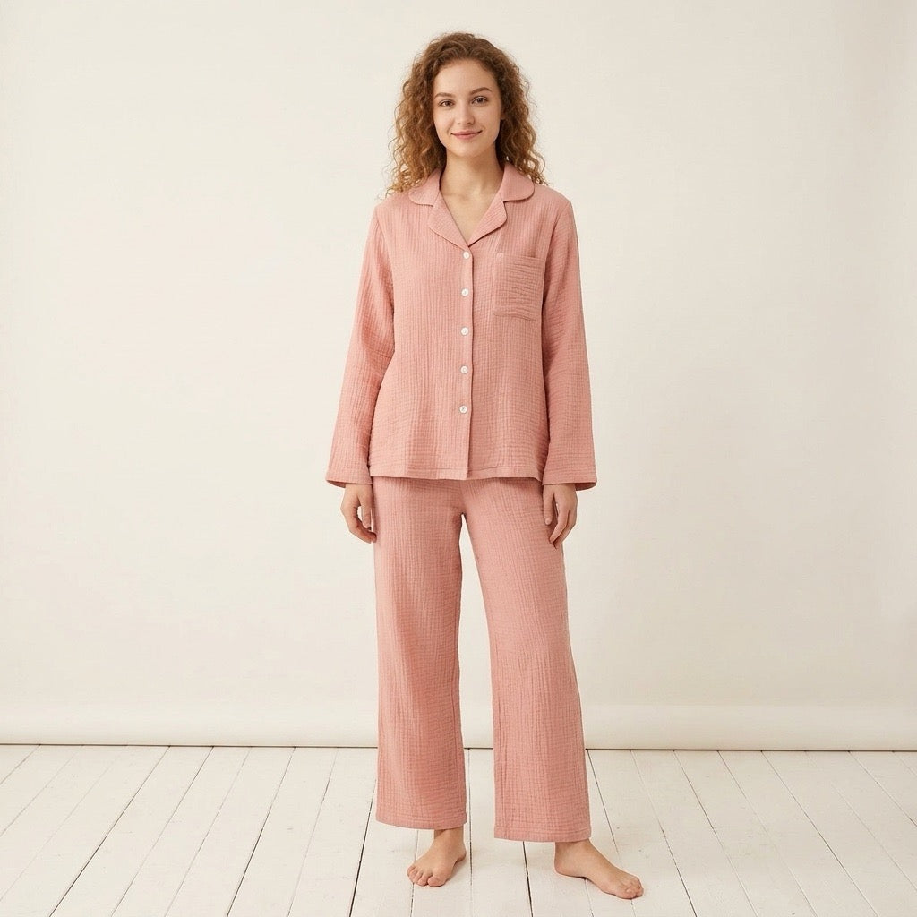 Uni Musselin-Pyjama