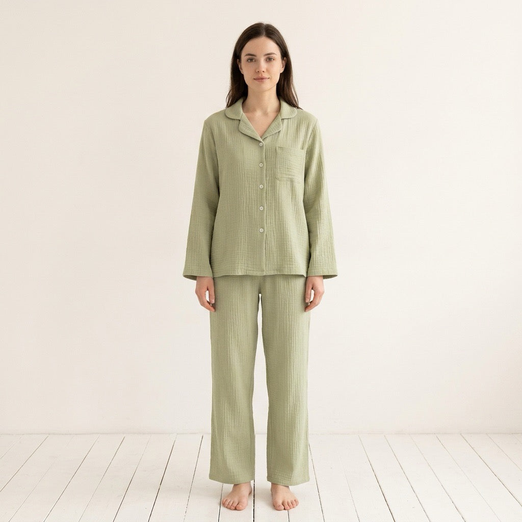Uni Musselin-Pyjama