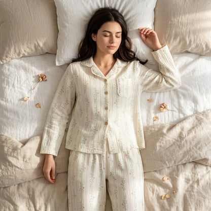 Langer Musselin Pyjama