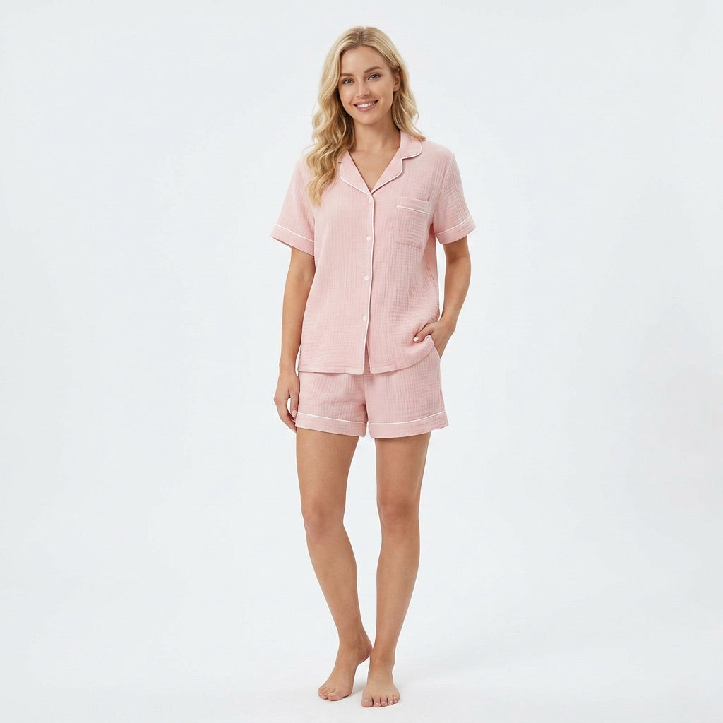 Kurzer Musselin Pyjama