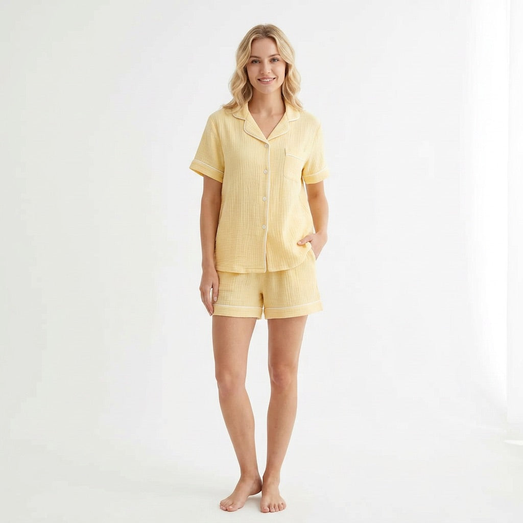 Kurzer Musselin Pyjama