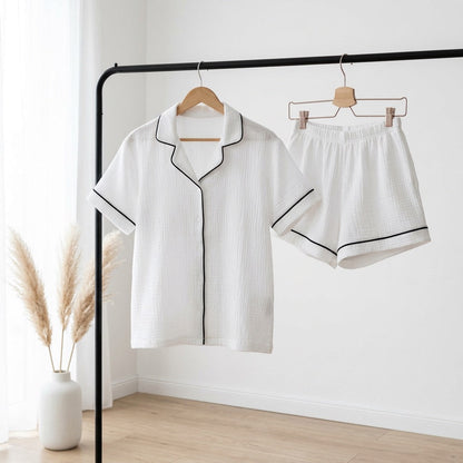 Kurzer Musselin Pyjama