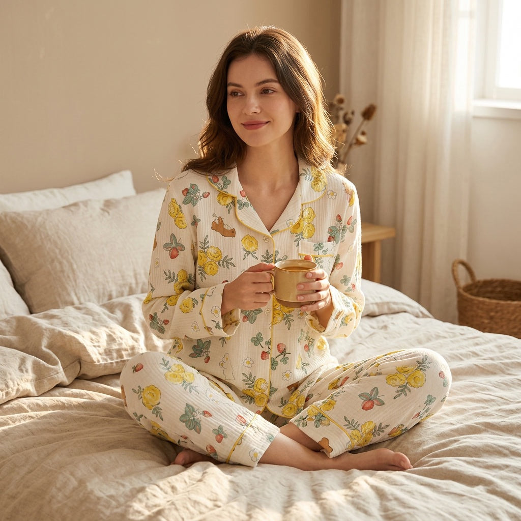 Blumen Musselin Pyjama