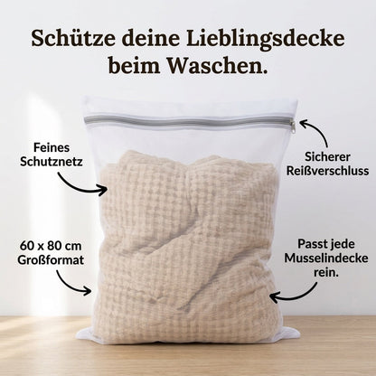 Musselindecke Waschbeutel