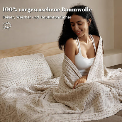 Waffeldecke aus 100 % Baumwolle